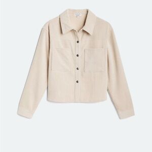 Beige Corduroy Cropped Shacket - LIKE NEW
